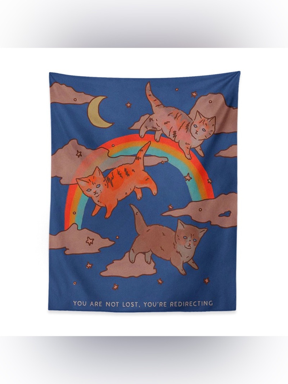 Graphic Rainbow Cute Cats Star Moon Tapestry Wall Decor - Picture 5 of 7